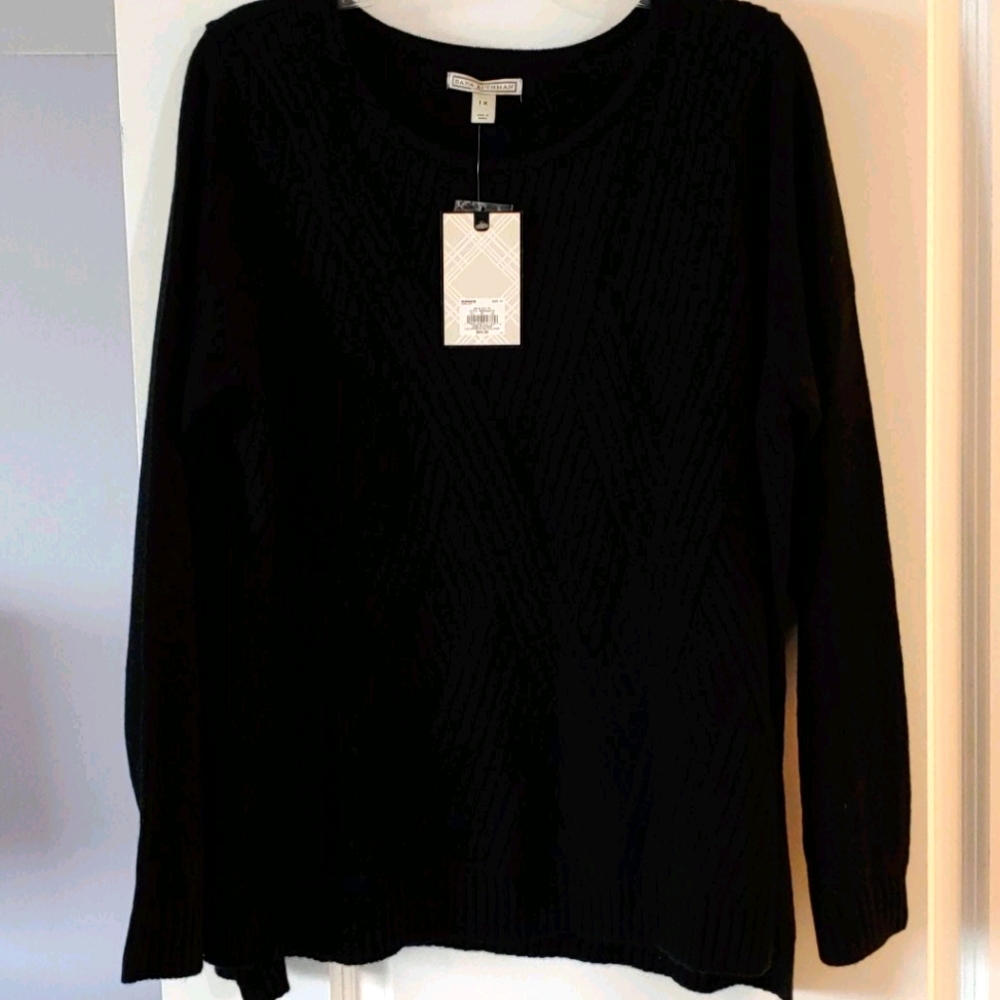 Dana Buchman 1X black sweater NWT